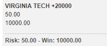 virginia tech championship bet